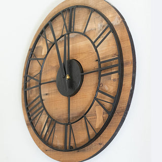 Wood and Metal Wall Clock