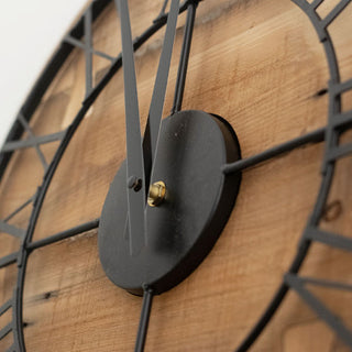 Wood and Metal Wall Clock