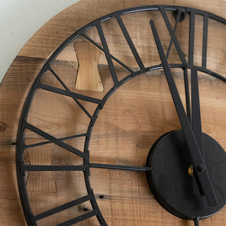 Wood and Metal Wall Clock