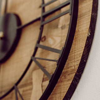 Wood and Metal Wall Clock