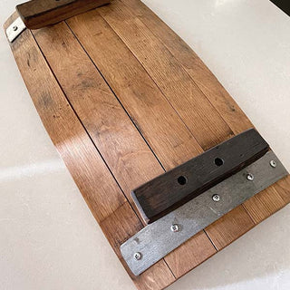 Aged Oak Barrel Tray