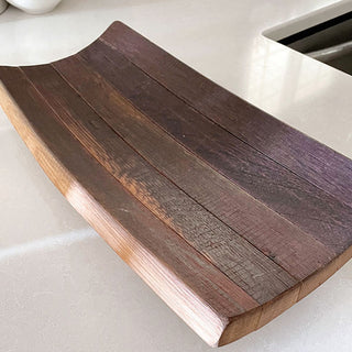 Aged Oak Barrel Tray