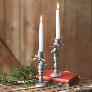 Reindeer Taper Candle Holders, Set of 2