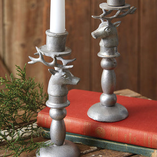 Reindeer Taper Candle Holders, Set of 2