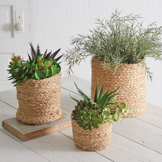 Jute Storage Planters, Set of 3