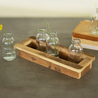 Rustic Wooden Tray with Glass Vases