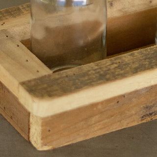 Rustic Wooden Tray with Glass Vases