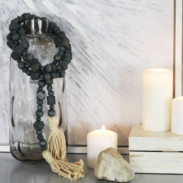 Black Wooden Bead Garlands with Tassels – Ivy & Sage Market