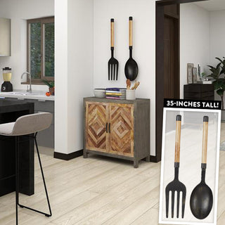 Oversized Fork and Spoon Wall Decor