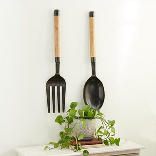 Oversized Fork and Spoon Wall Decor