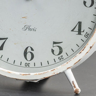 Large Chippy White Vintage Table Clock