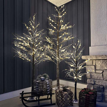 Glistening LED Trees, Set of 3 - Decor Steals