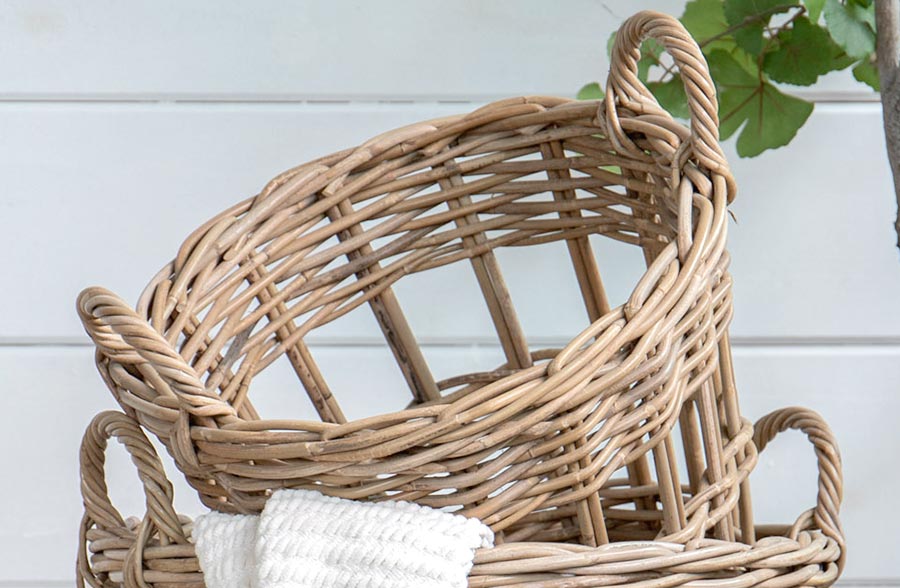 Two-Toned Woven Storage Baskets - Decor Steals