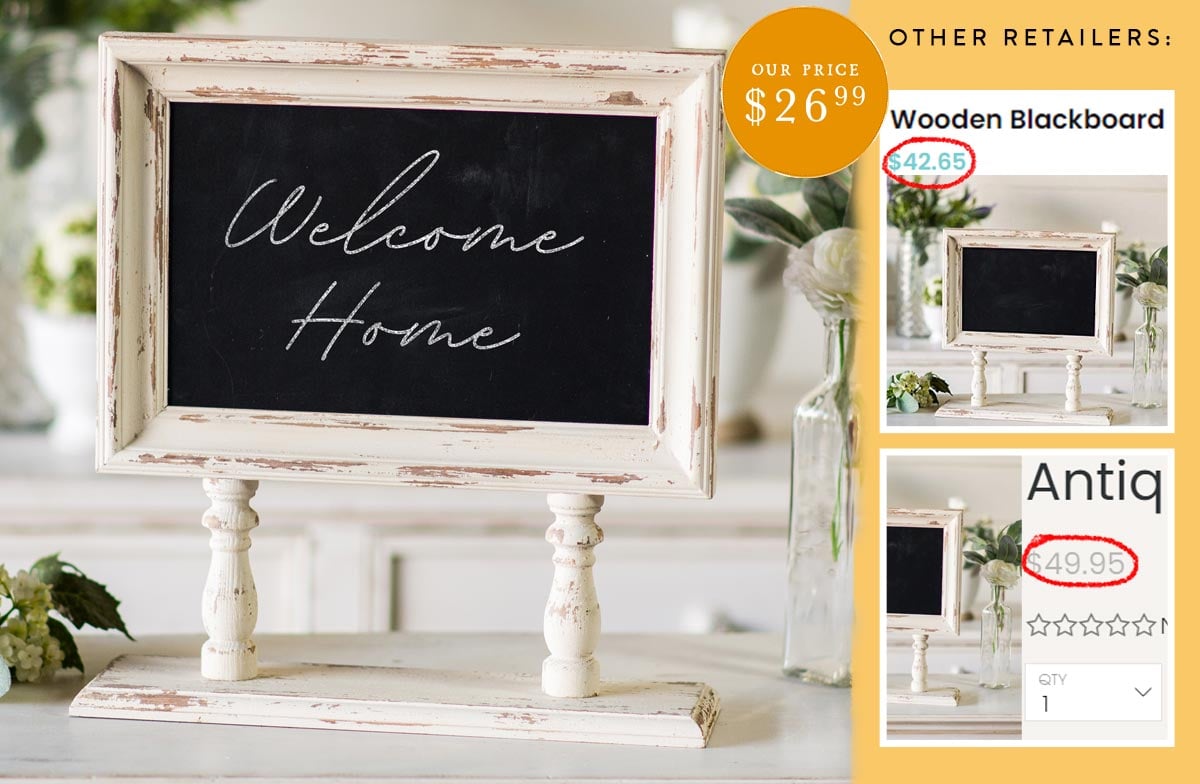 Standing Chalkboard | White Framed Standing Chalkboard - Decor Steals