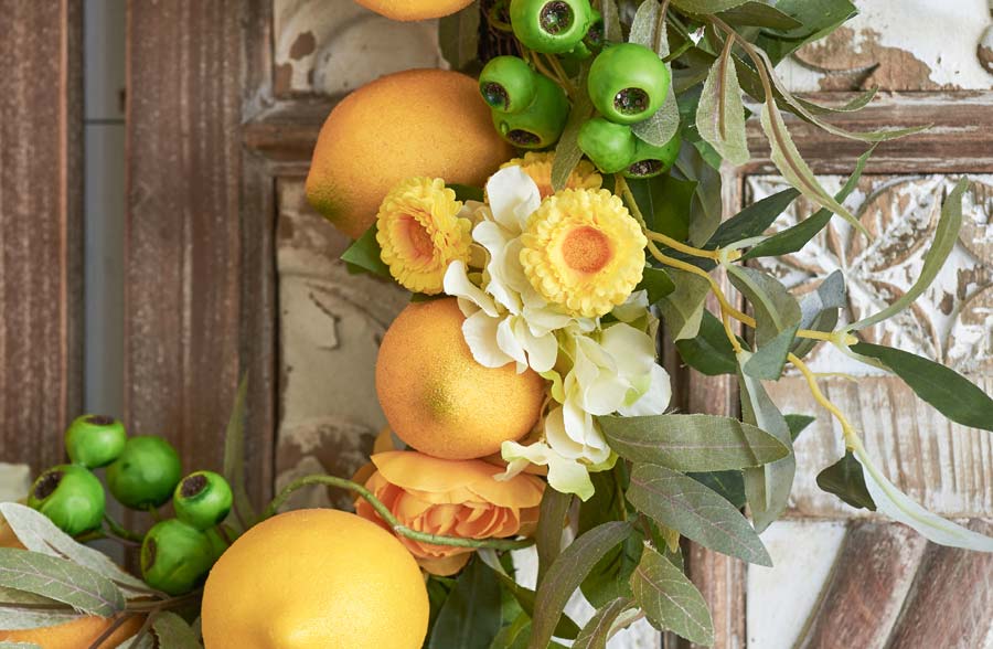 Lemon Wreath  Lush Spring Lemon Wreath - Decor Steals