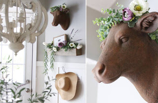 Farmhouse Style Cow Head Wall Mount