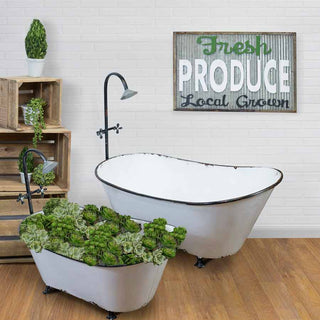 HUUUGE Enamel Bathtub Planters, Set of 2