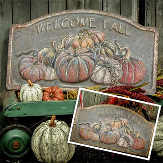 Welcome Fall Embossed Vintage Sign