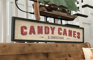 GIANT Distressed Wooden Slat Candy Cane Sign