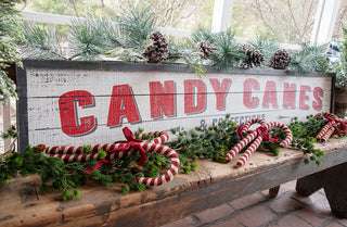 GIANT Distressed Wooden Slat Candy Cane Sign