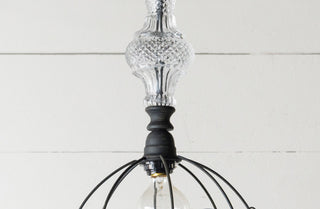 Wire Pendant Light with Glass Detail