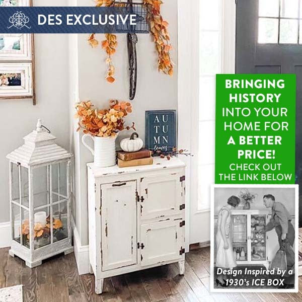 Antique White Wood Cabinet With Baskets, Hobby Lobby