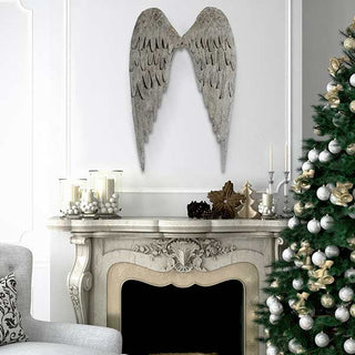 HUGE Distressed Metal Angel Wings