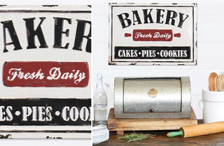 Embossed Metal Bakery Sign