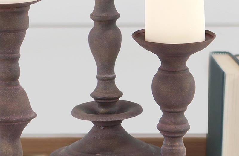 HUGE* Carved Metal Candle Holders Set of 3 - Decor Steals