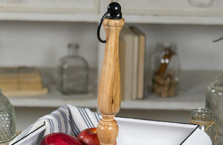 Enamel Tray with Wooden Handle