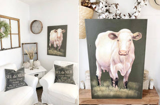 Milking Shorthorn Cattle Giclee