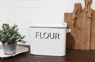 Vintage Enamel Flour Box