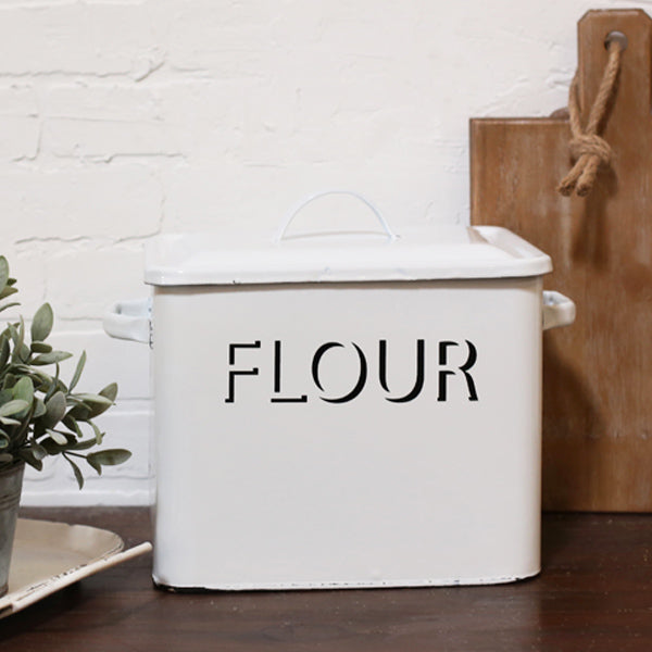 Vintage Enamel Flour Bin Vintage Flour Bin Flour Store Flour Bin White  Enamel Flour Bin Vintage Flour Canister Kitchen Cansiters 