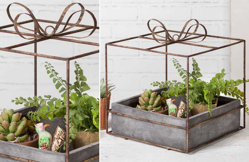 Eclectic Galvanized Metal Outdoor Planters