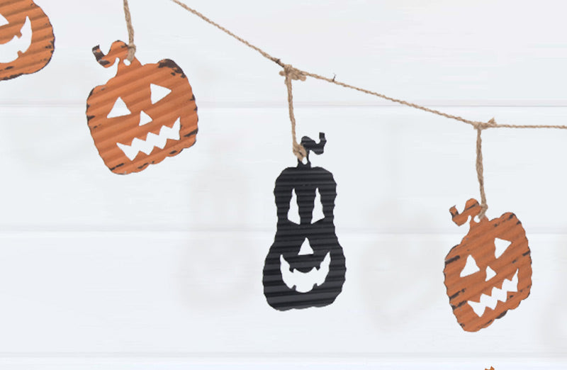 Doublesided Metal JackOLantern Garland Fall Farmhouse Decor Steals