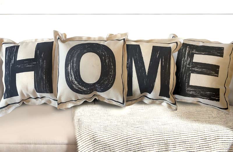 HOME Letter Throw Pillows - Farmhouse Touches - Decor Steals