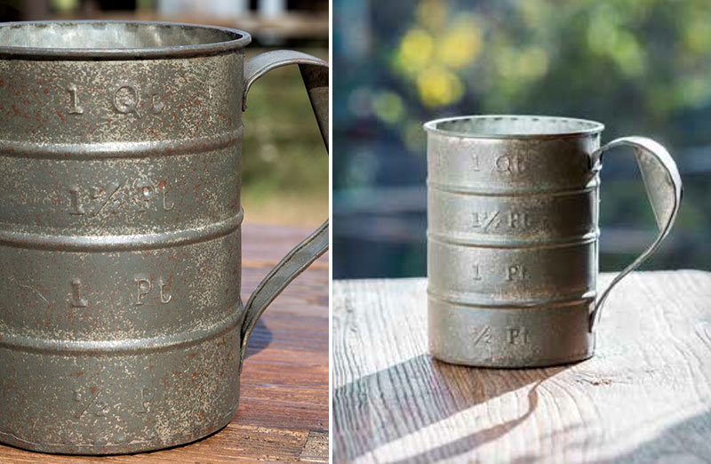 Vintage Distressed Measuring Cups. Farmhouse Kitchen.