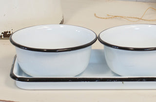 Enamel Bowl Set with Tray