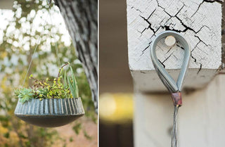 Corrugated Metal Hanging Planters  Set of 3