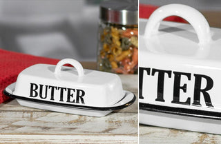 Vintage Inspired Enamel Butter Dish