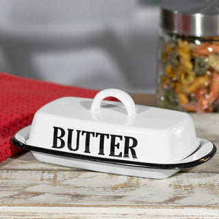 Vintage Inspired Enamel Butter Dish