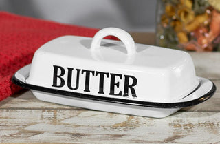 Vintage Inspired Enamel Butter Dish