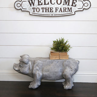 Eclectic Pig Garden Bench