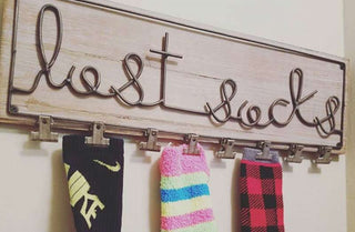 Wooden Lost Socks Sign With Clips