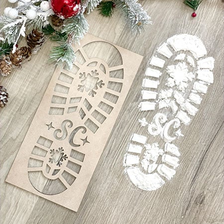 Santa Boot Print STENCIL Christmas Footprint Xmas Decoration Stencil Floors