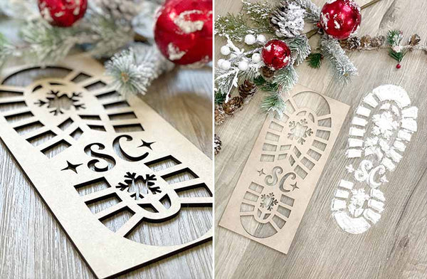 Santa boot prints stencil, boot stencil, Christmas magic, Santa boot –  Amanda's Crafty Creations