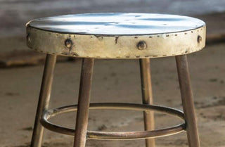 Distressed Metal Milking Stool