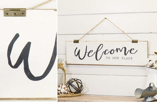 Shiplap Inspired Hanging Welcome Sign