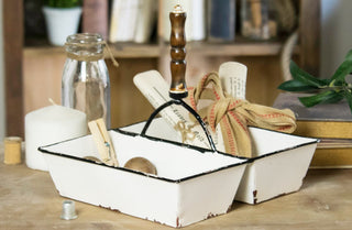 Enamel Serving Tray with Handle