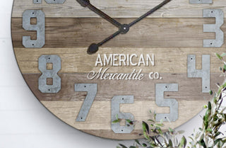 HUGE American Mercantile Barn Wood Clock